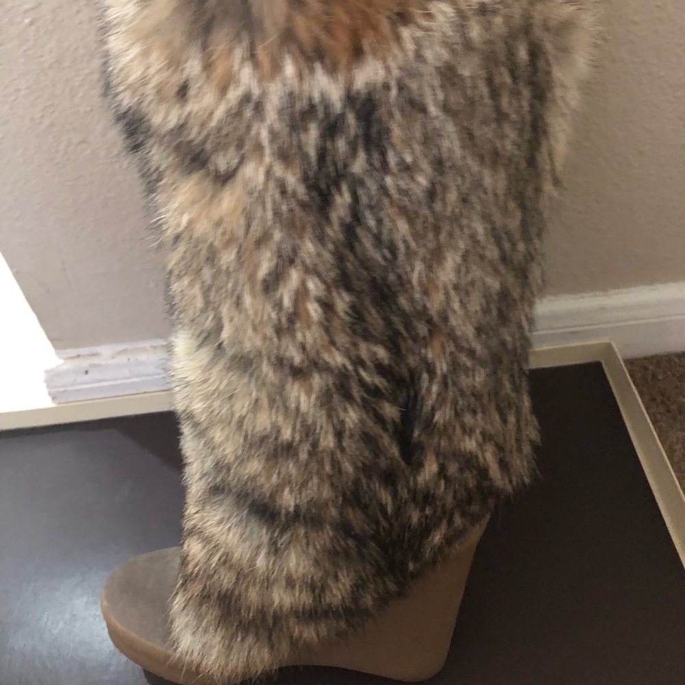 Coach Fur Wedge Boots